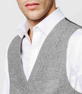 Light grey tweed city vest