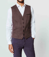 Micro-patterned burgundy vest