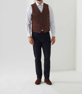 Orecord" light brown velvet city vest