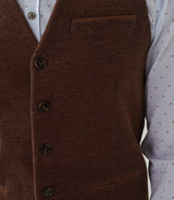 Orecord" light brown velvet city vest