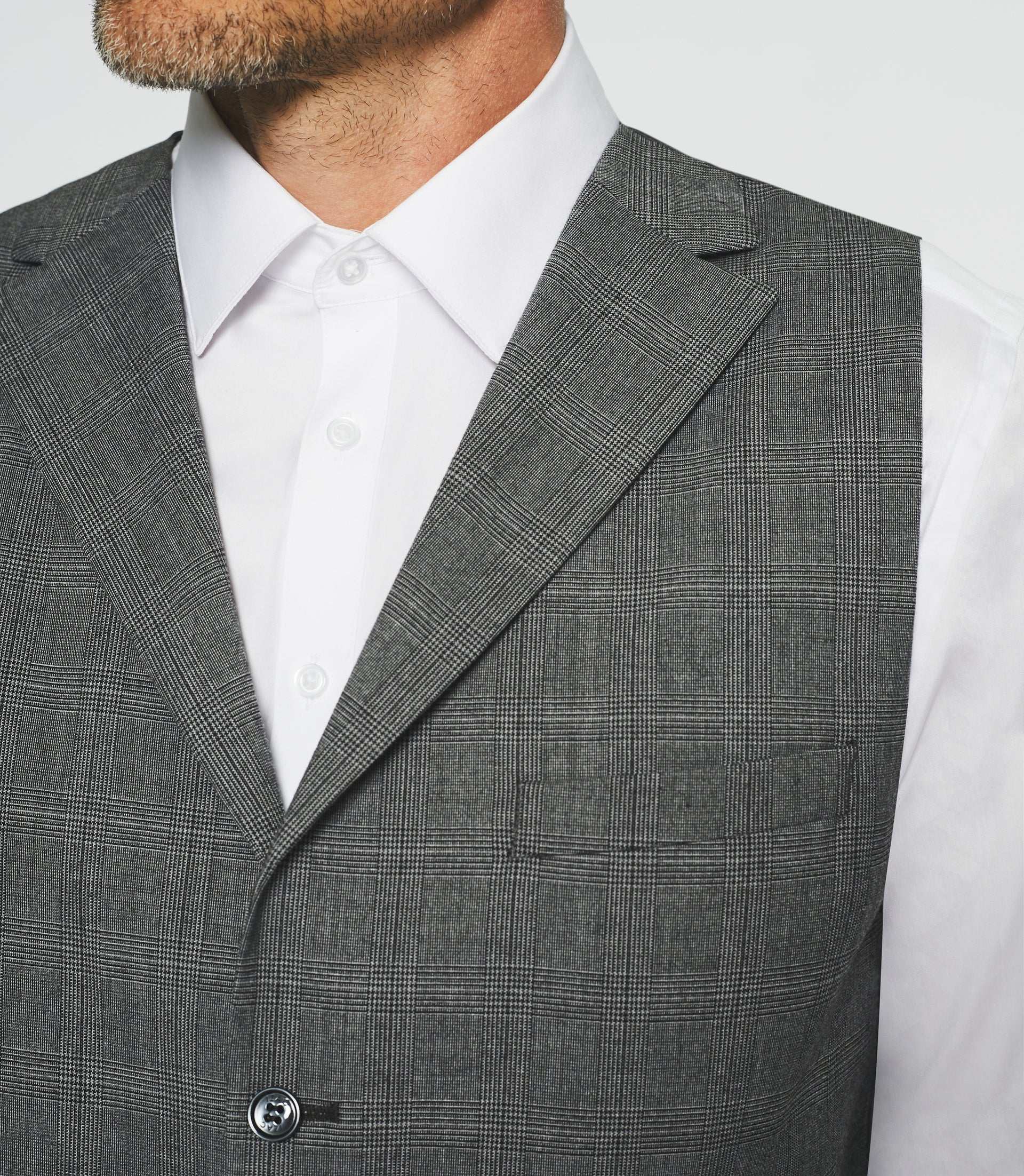 Gilet de costume à carreaux gris XSOBRE