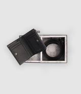 Black card wallet and door