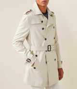 Trenchcoat mit gekreuztem Kittmuster "Quota