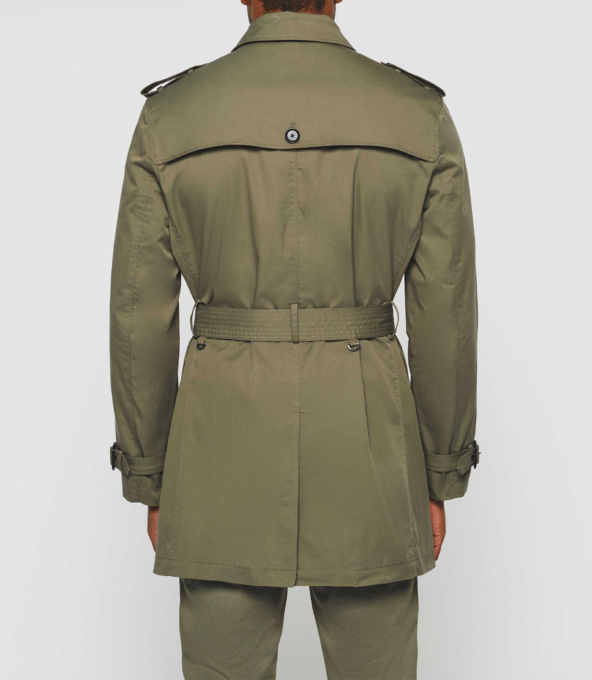 Hamilton" khaki double-breasted trench coat