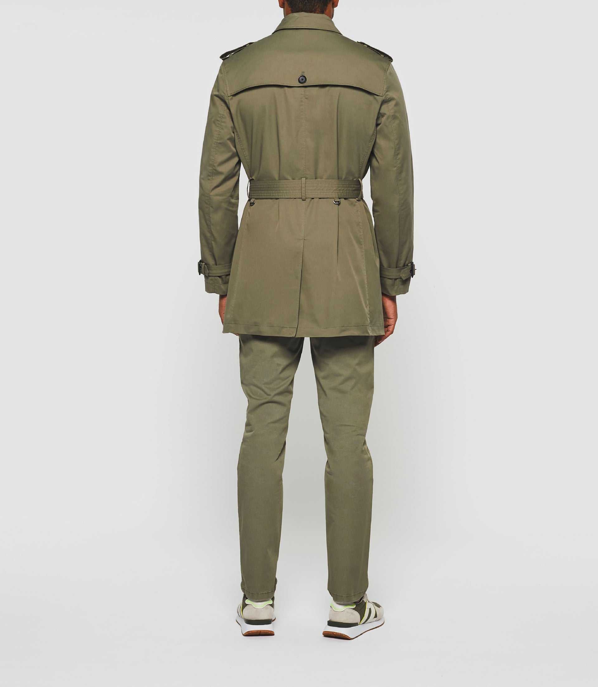 Hamilton" khaki double-breasted trench coat