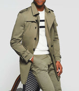 Hamilton" khaki double-breasted trench coat