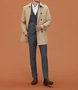 Yve" beige mid-length trench coat