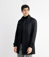 Gerader Trenchcoat mit Steppung SCHWARZ