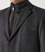 Manteau en laine et cachemire gris anthracite ISAOBT - IZAC