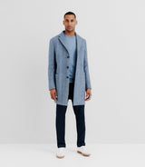 Manteau en laine avec boutons bleu - IZAC