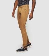 Pantalon chino satin CAMEL - IZAC