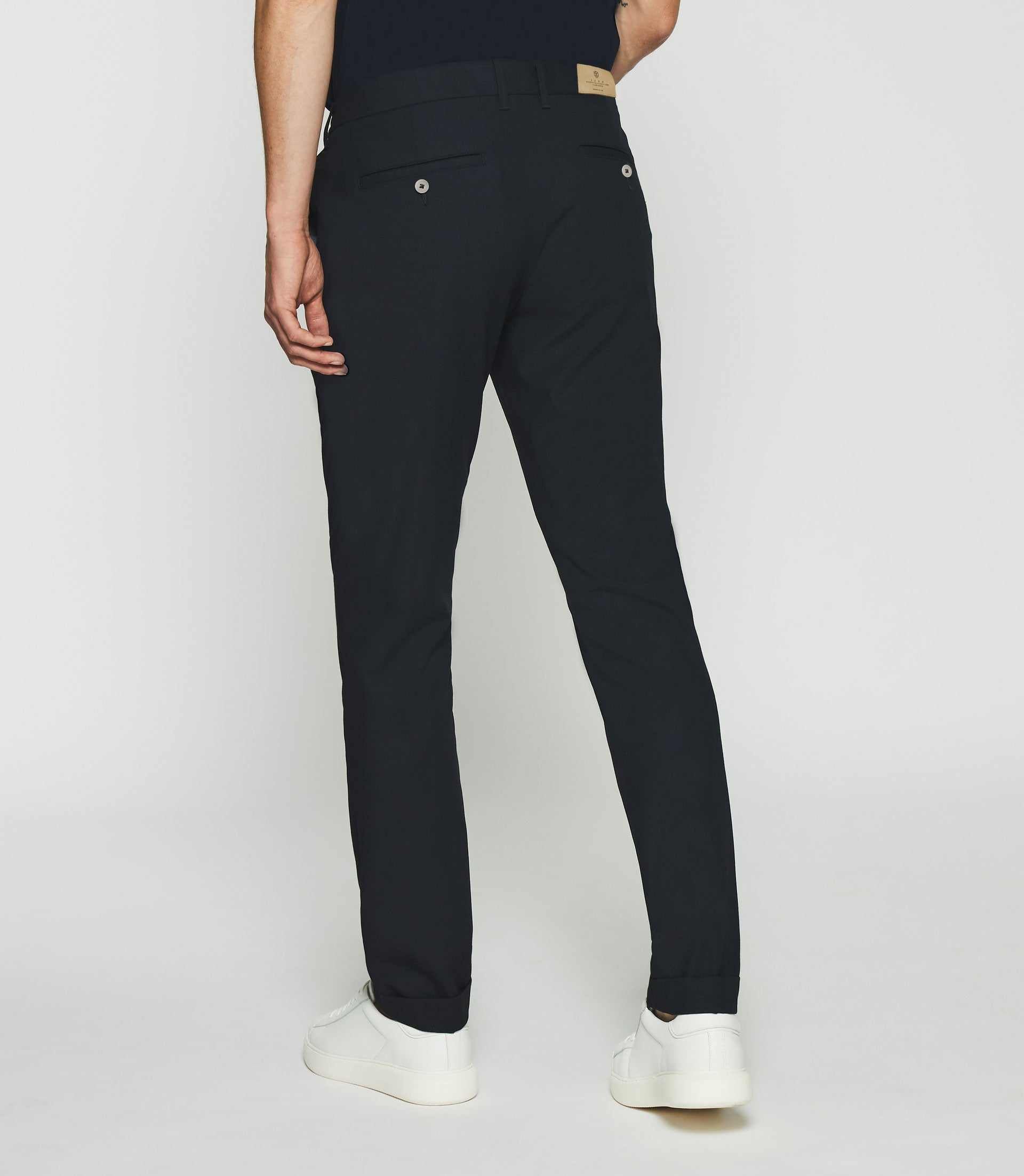 Pantalon chino taille élastique marine