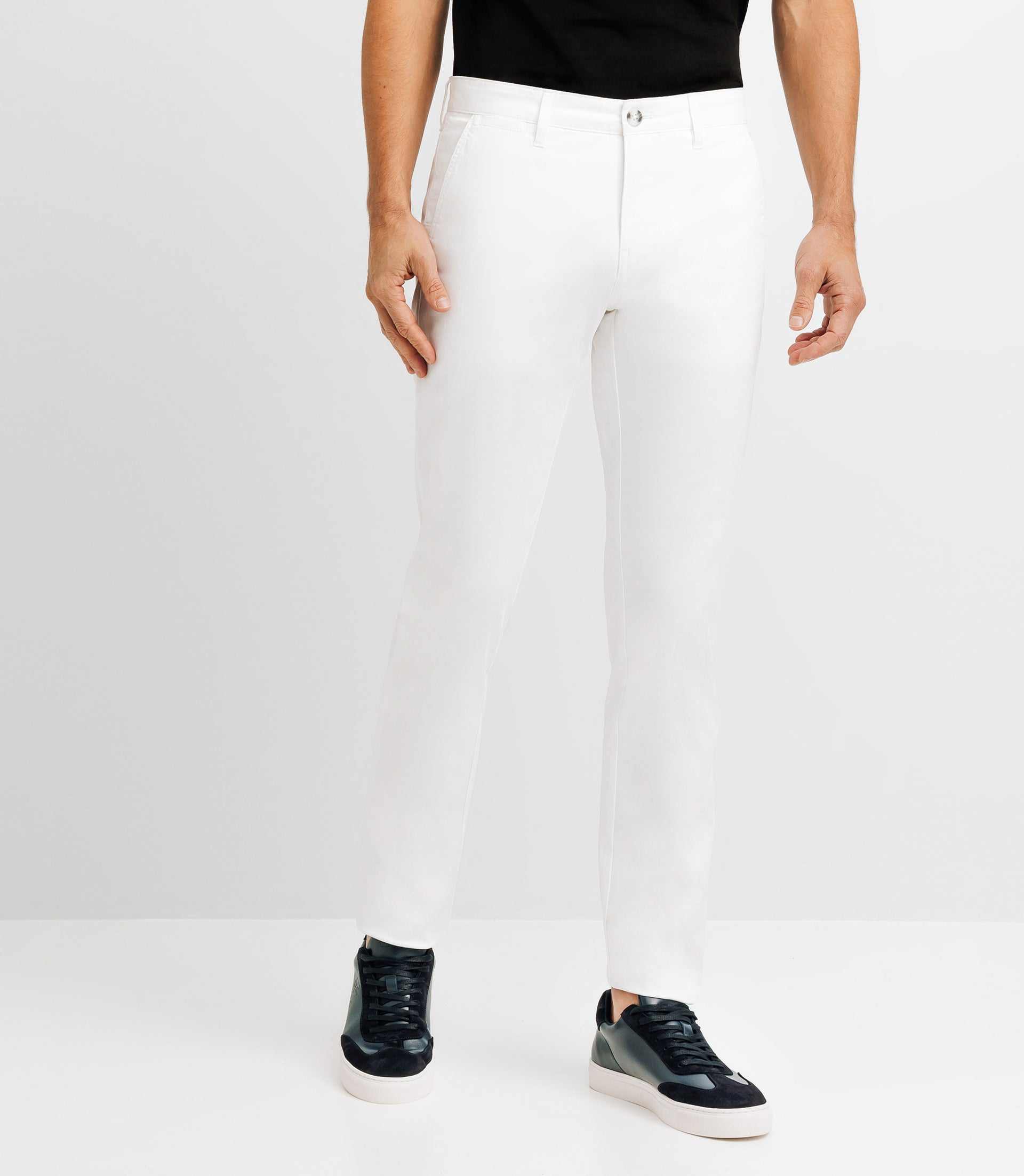 White stretch casual pants