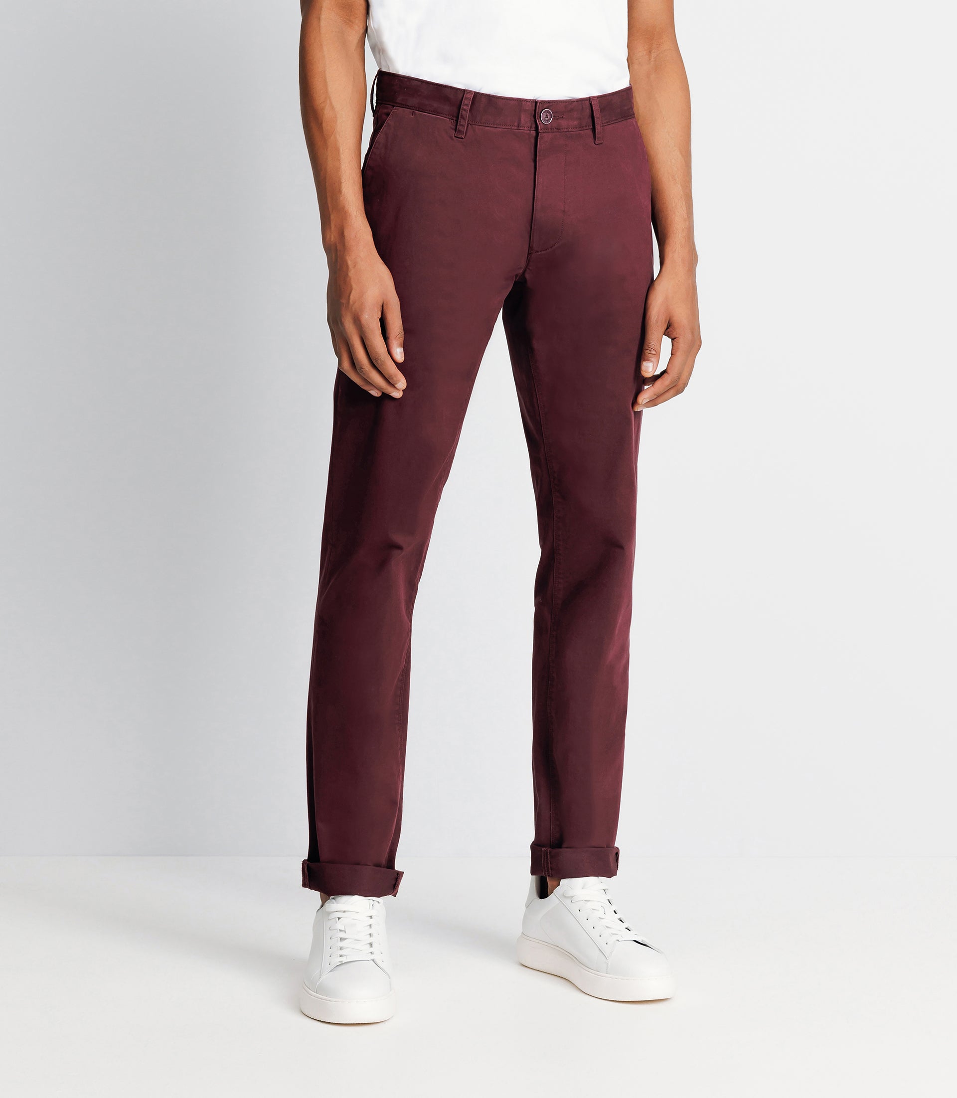 Pantalon chino satin bordeaux - IZAC