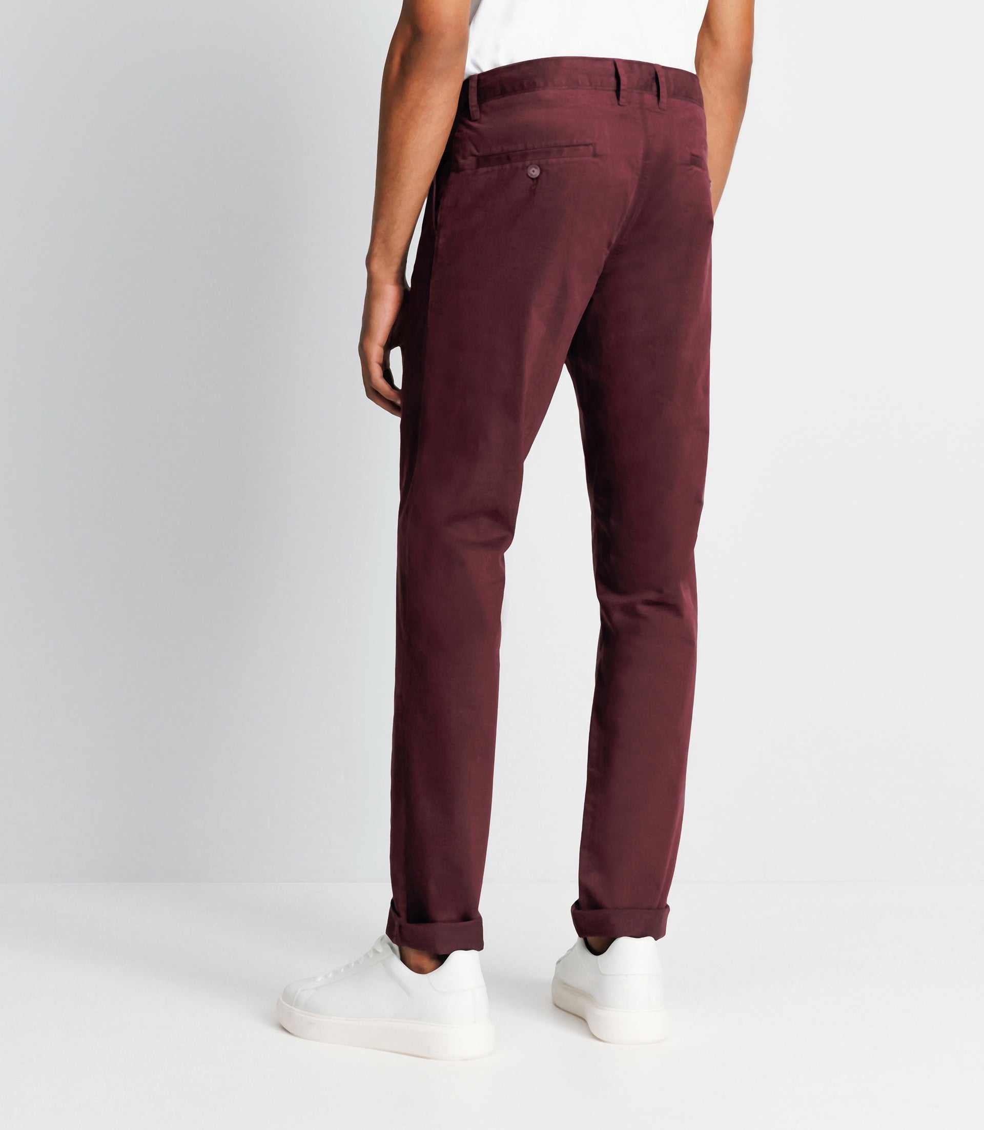 Pantalon chino satin bordeaux - IZAC