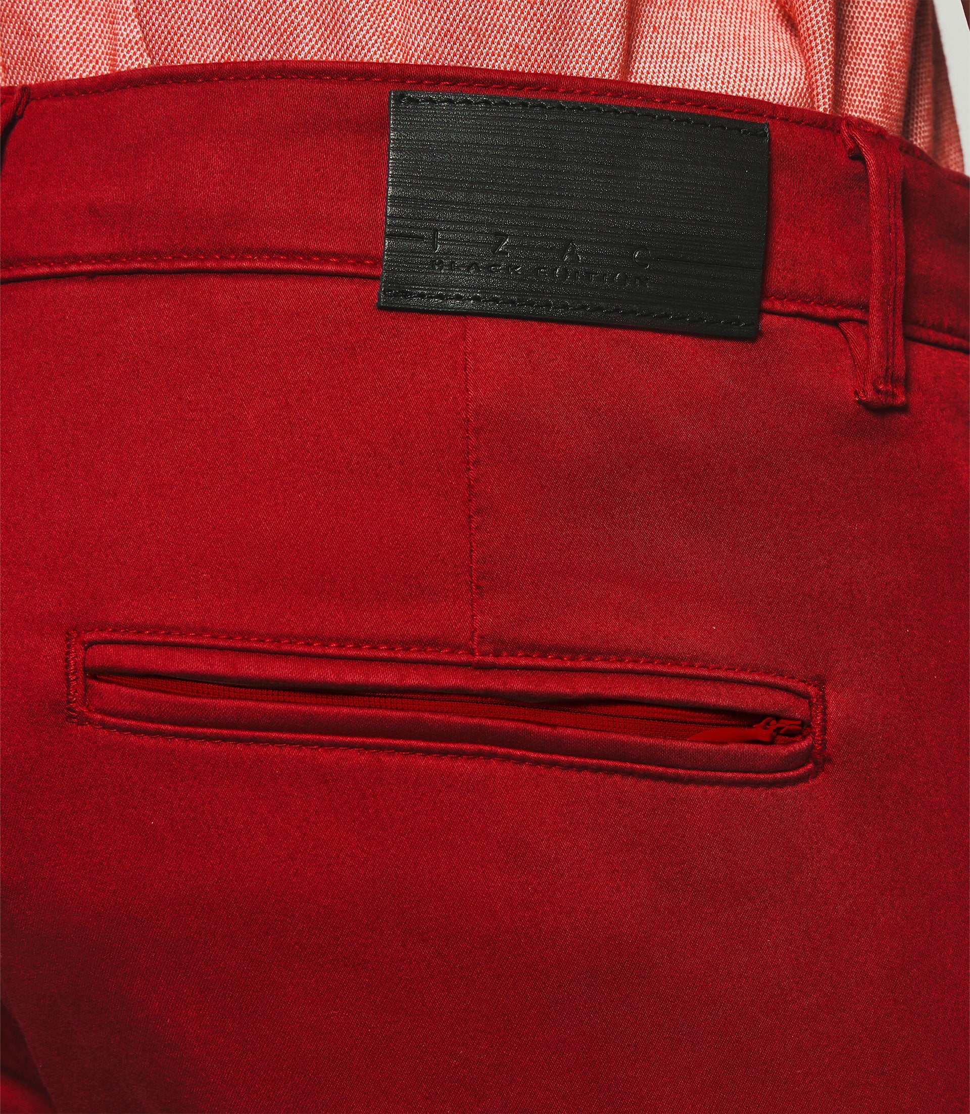 Roter Satin Chino