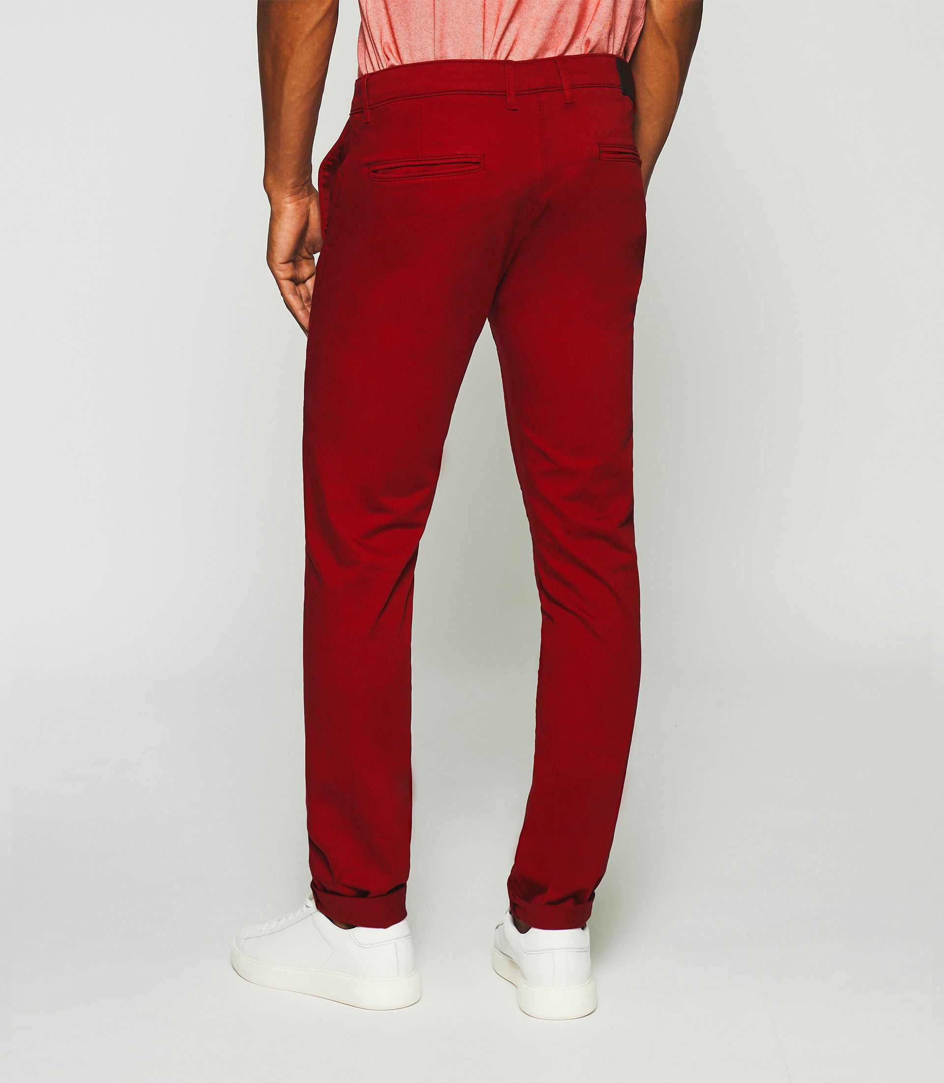 Roter Satin Chino