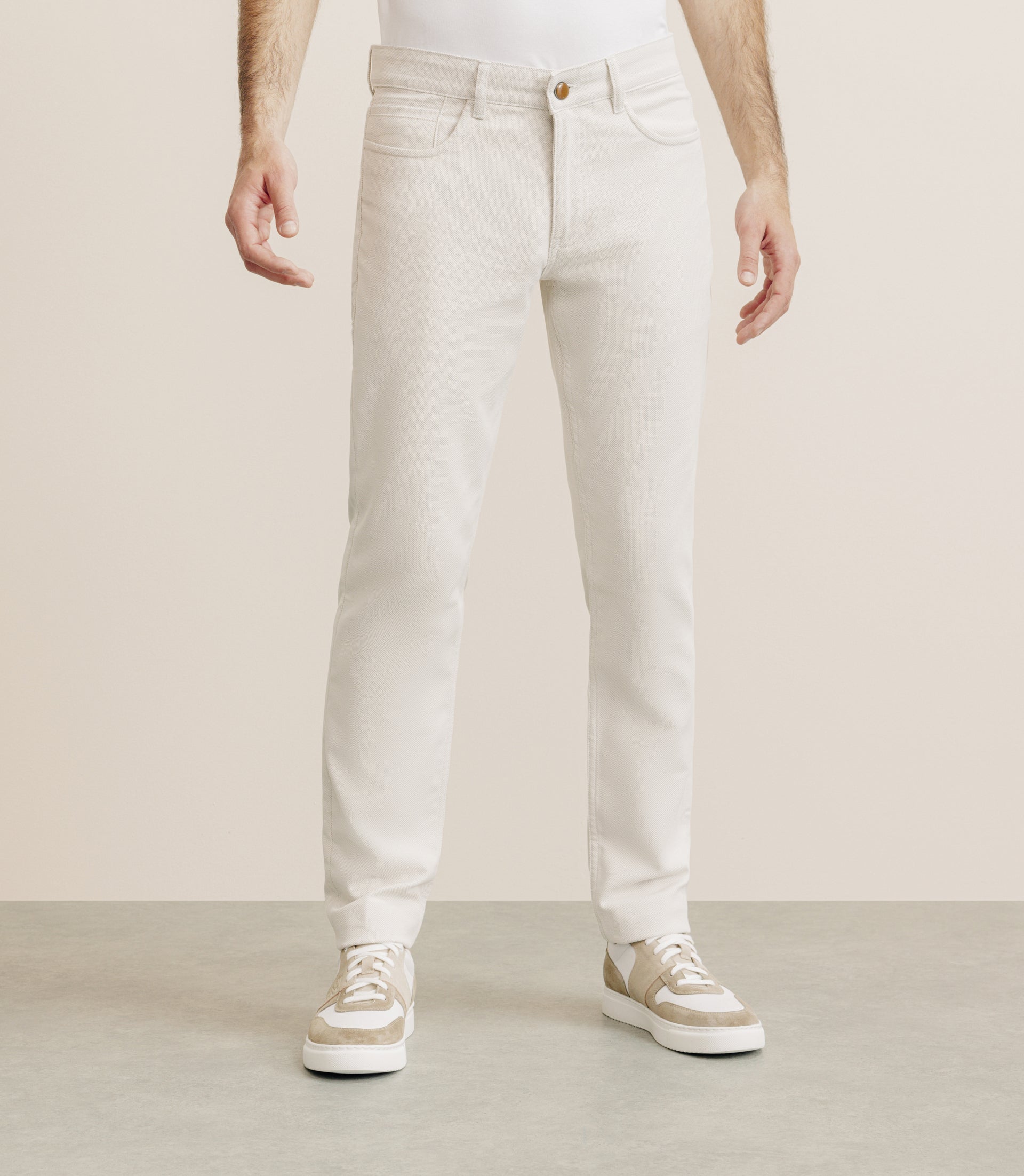 Pantalon armuré slim beige