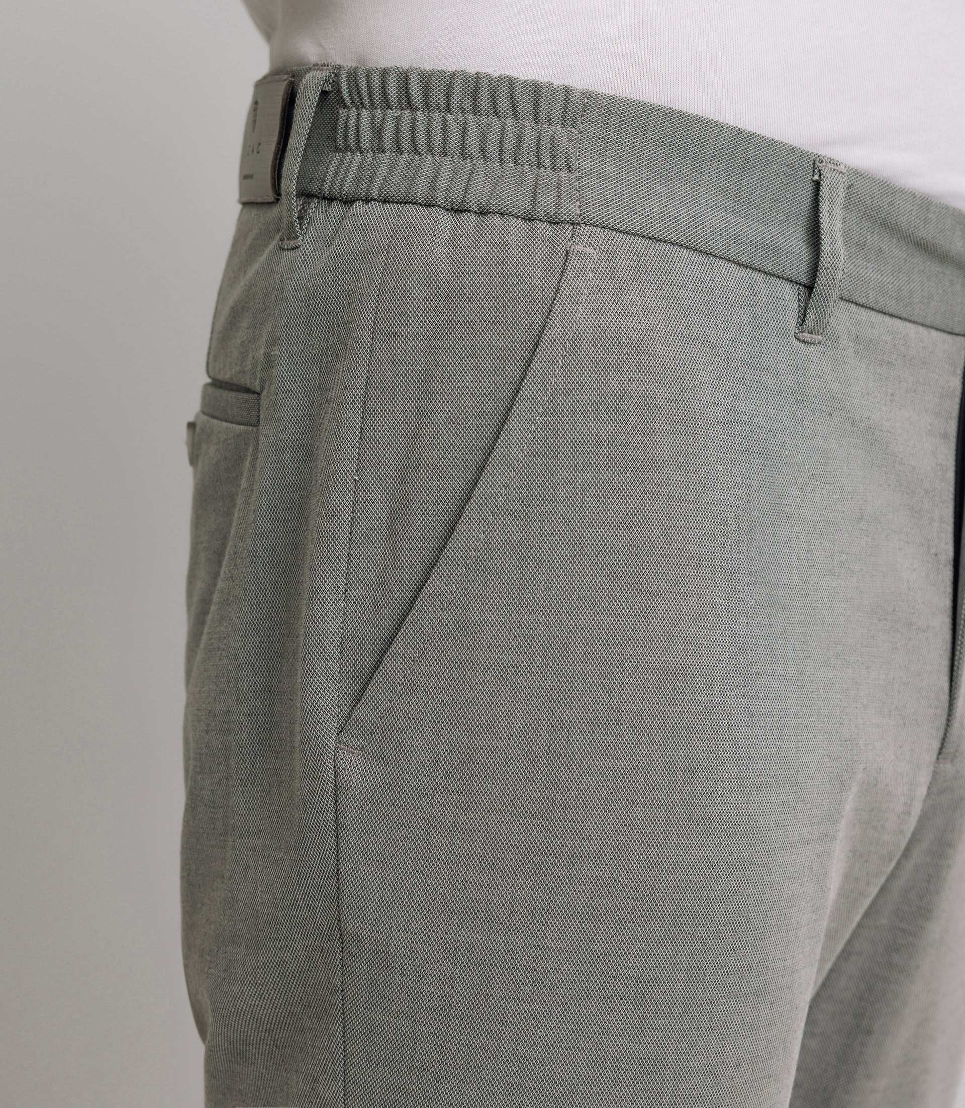 Pantalon chino taille élastique gris