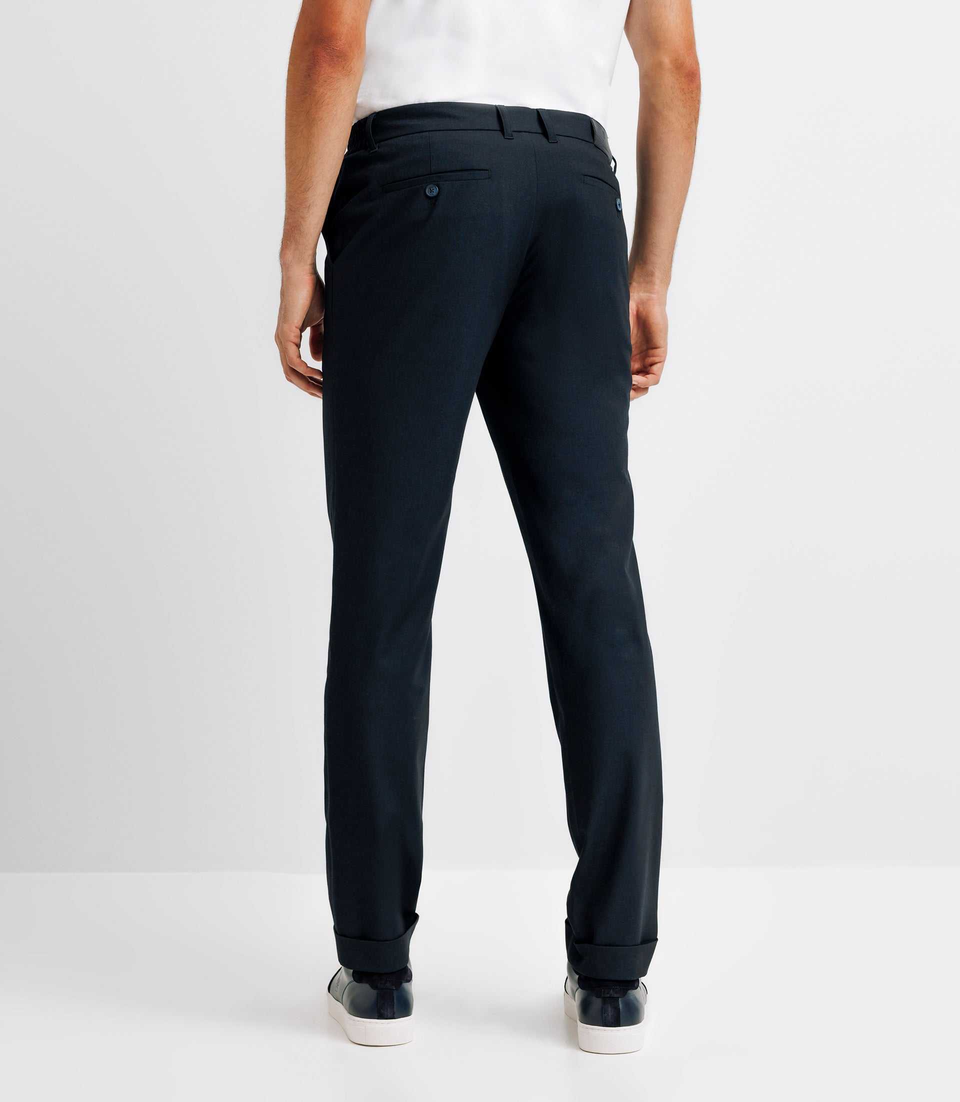 Pantalon chino taille élastique marine