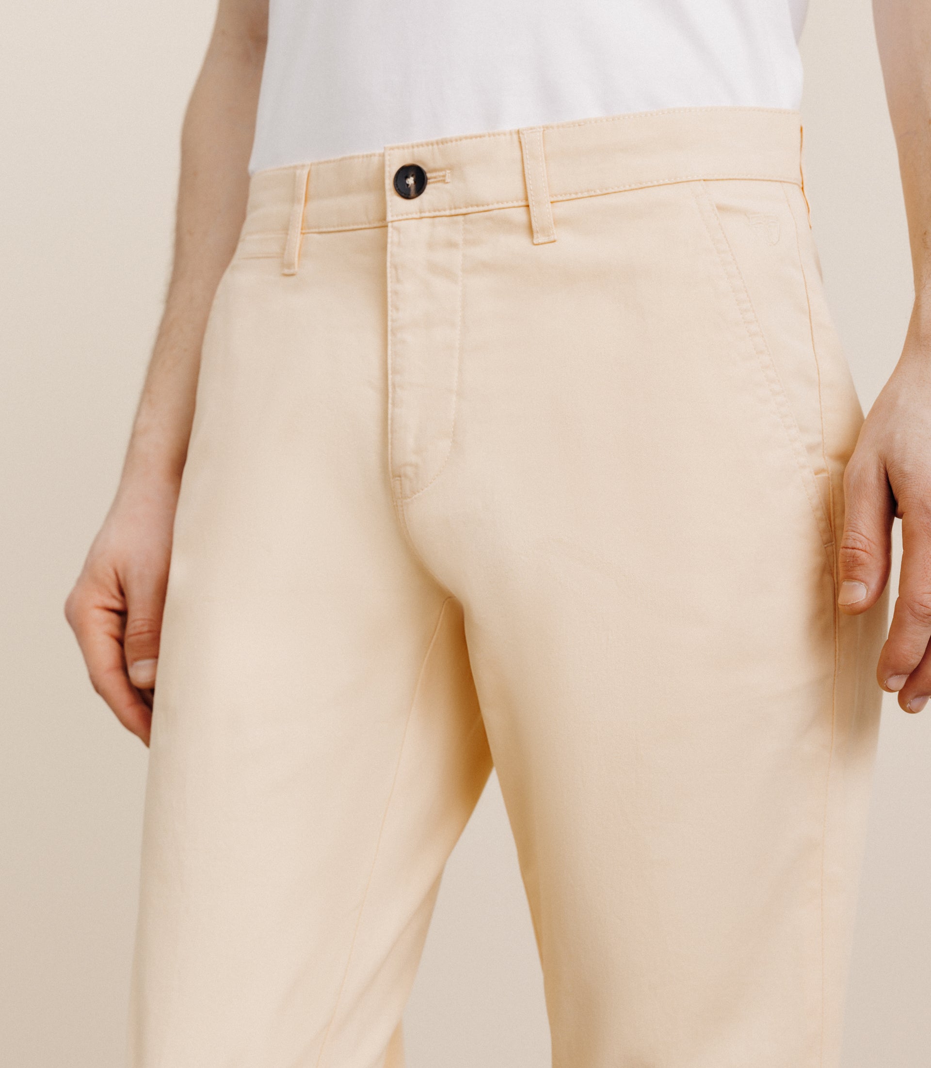 Peach stretch cotton pants