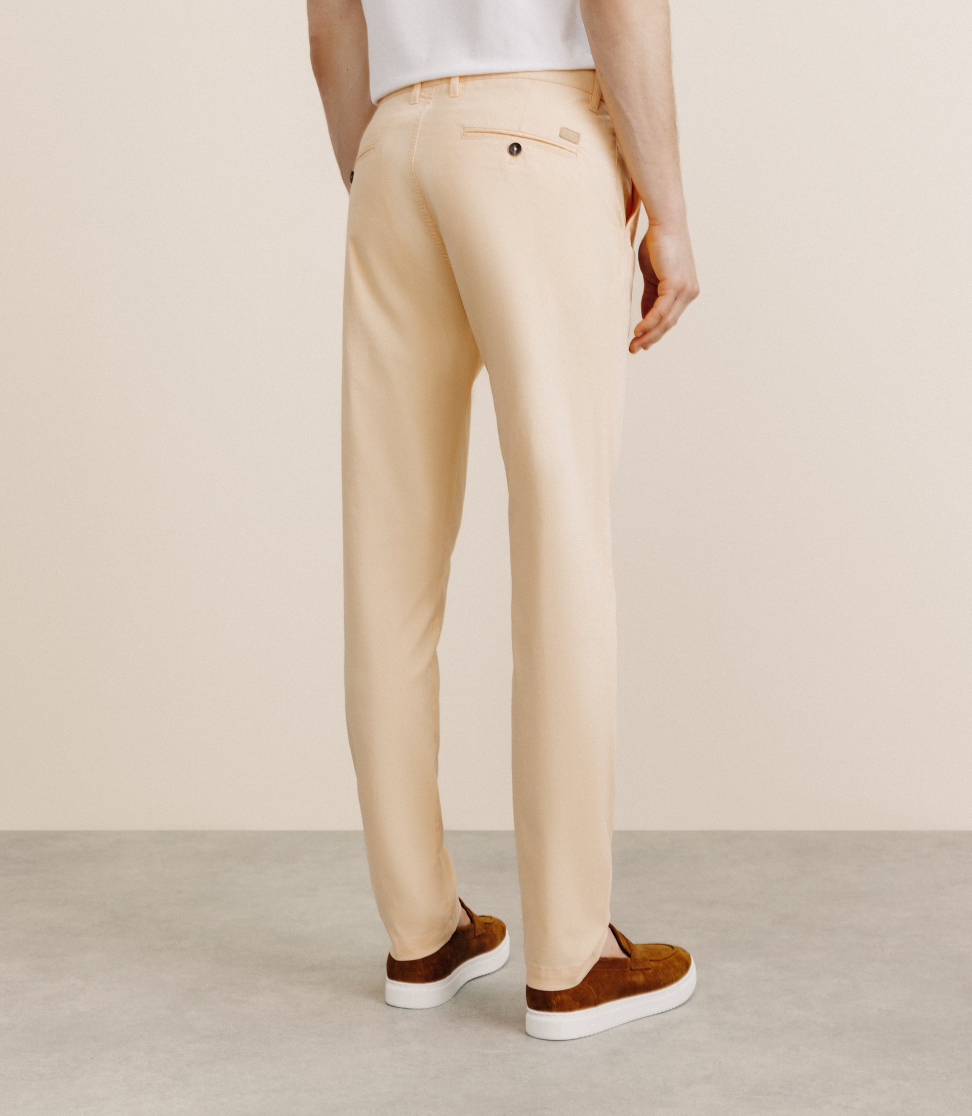 Peach stretch cotton pants