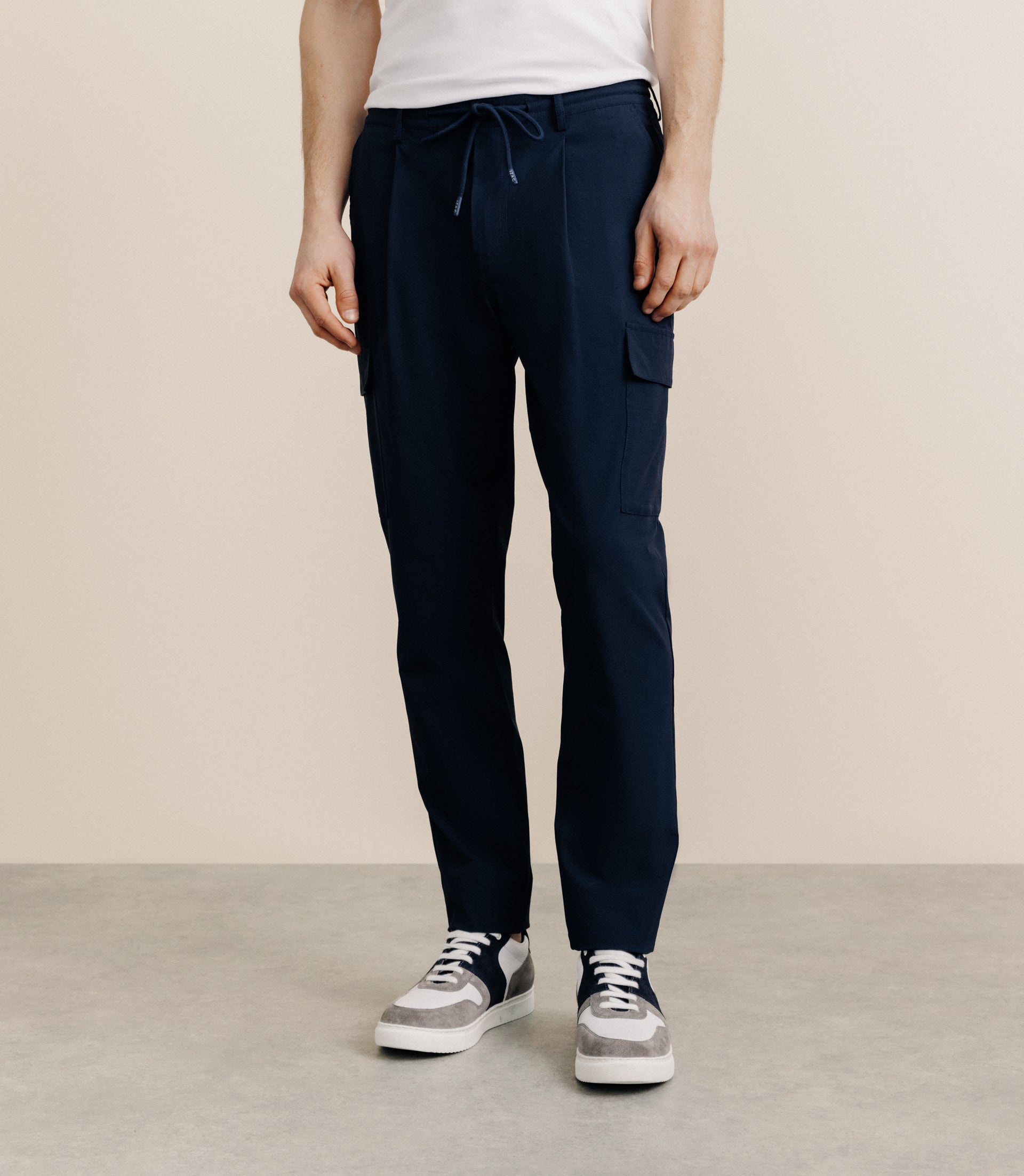 Regular navy pants