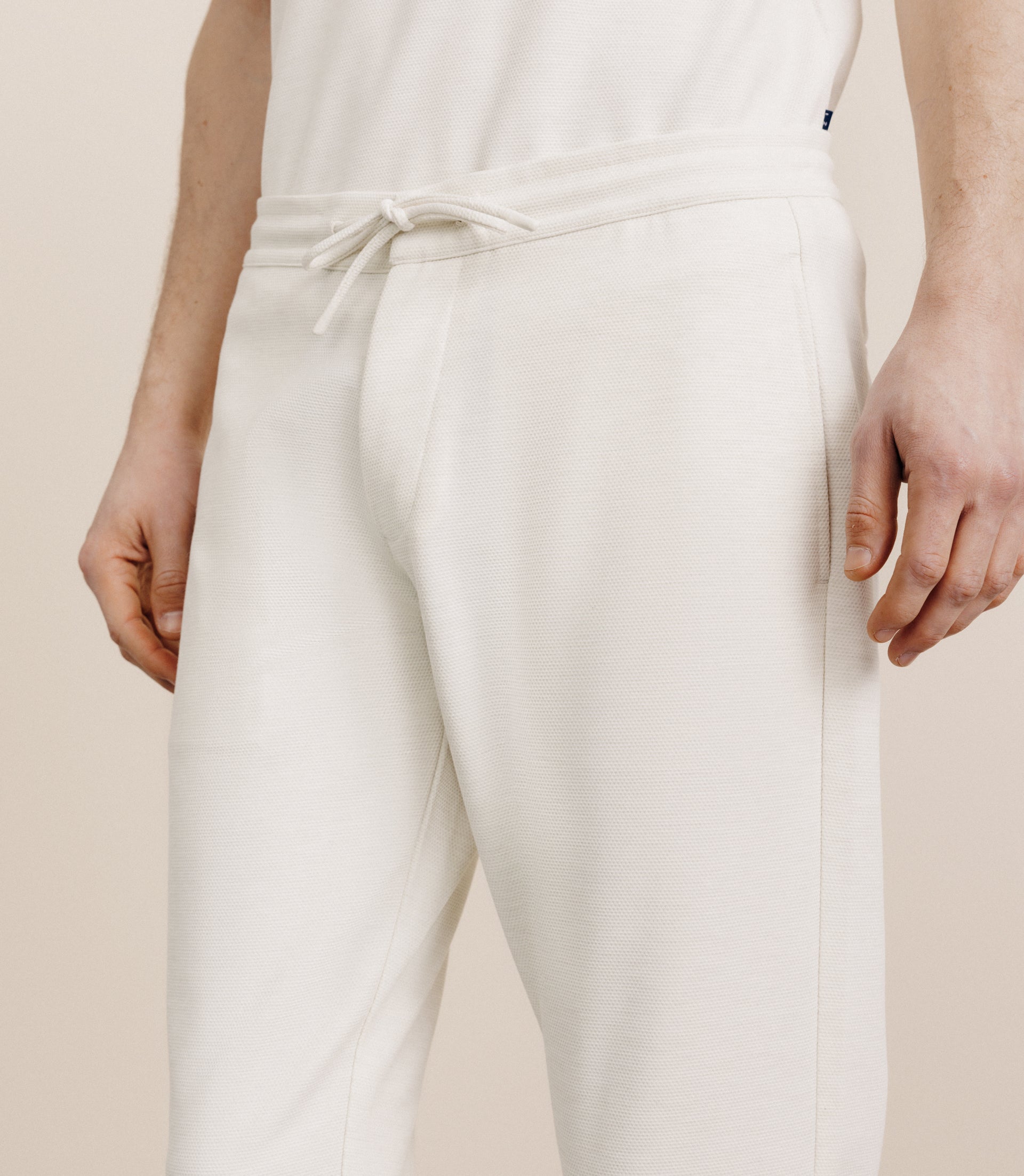 Elasticated ecru pants