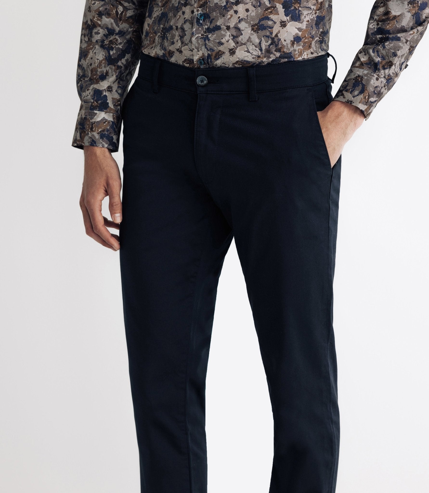 Pantalon chino satin marine - IZAC