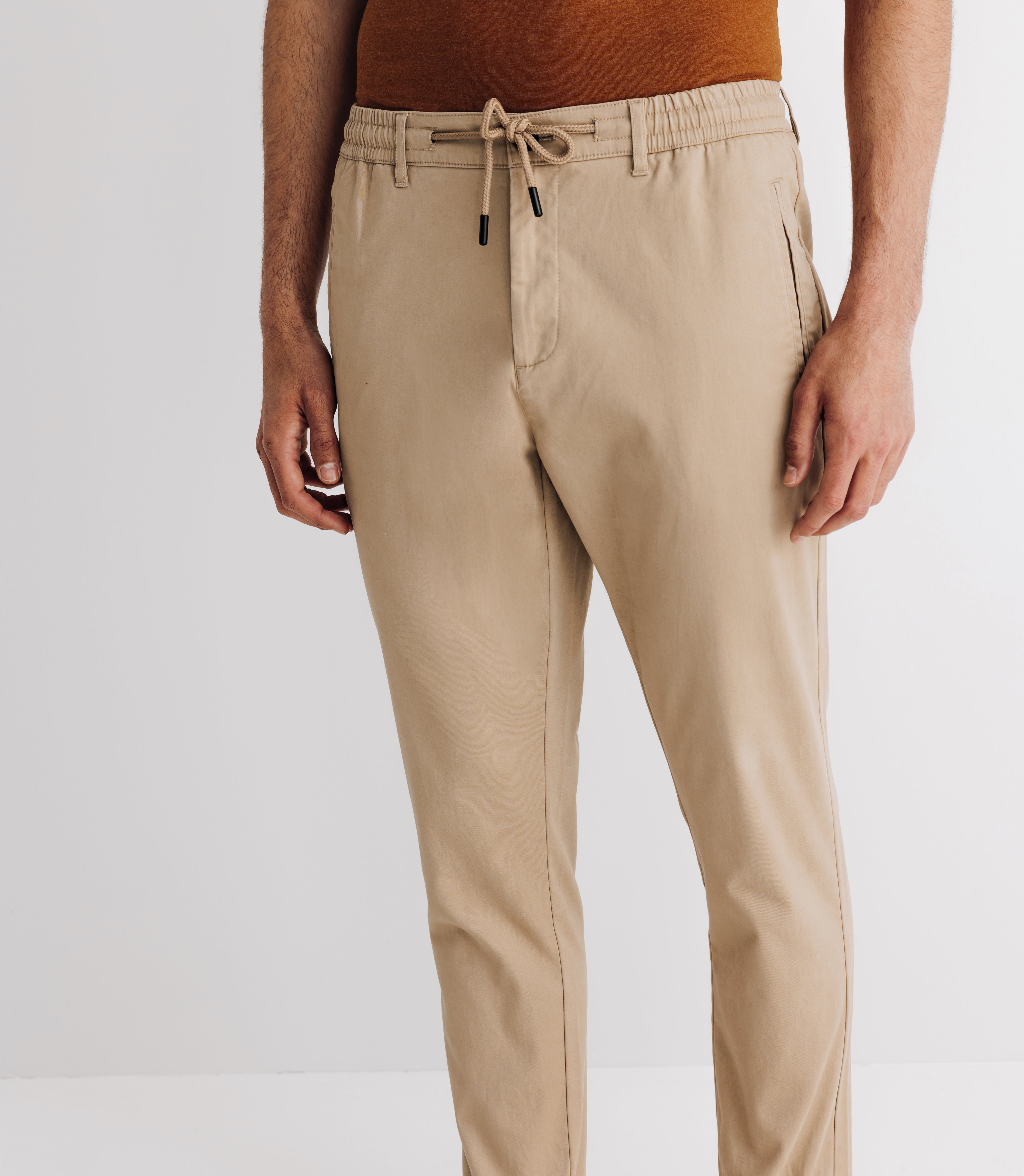 Pantalon chino élastique beige - IZAC