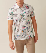 Polo beige motif tropical "Rebel" - IZAC