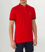 Rotes Poloshirt mit Mao-Kragen "Rudolph".