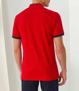 Rotes Poloshirt mit Mao-Kragen "Rudolph".