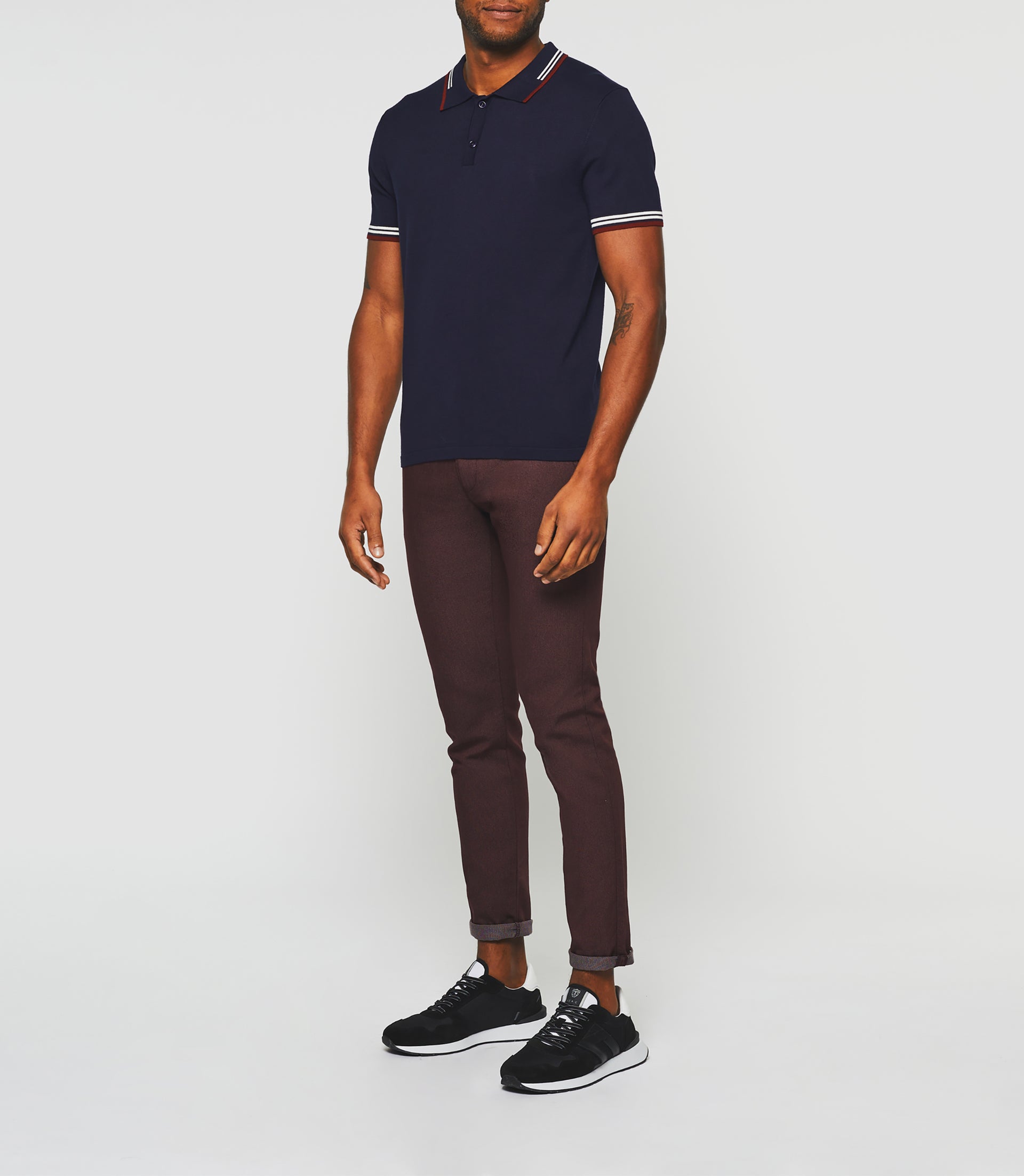 Gerald" navy short sleeve polo