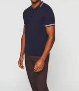 Gerald" navy short sleeve polo