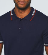 Gerald" navy short sleeve polo