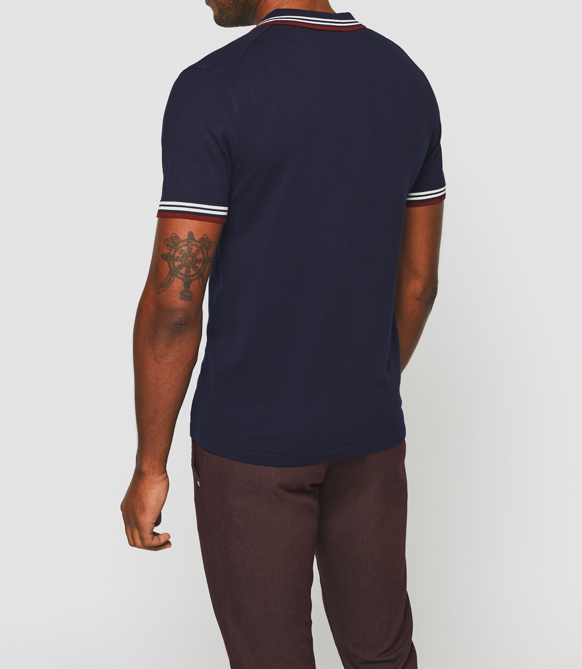 Gerald" navy short sleeve polo