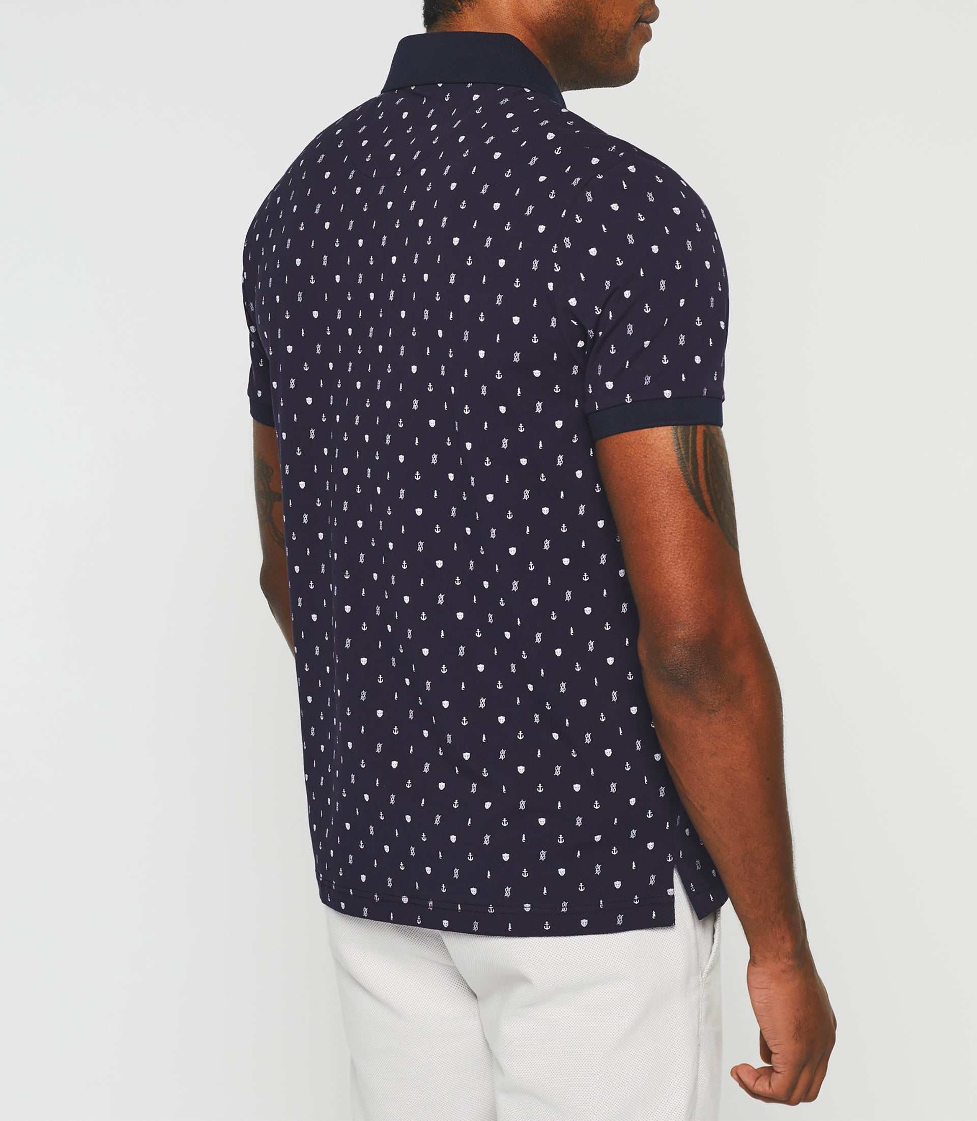 Glory" navy short sleeve polo