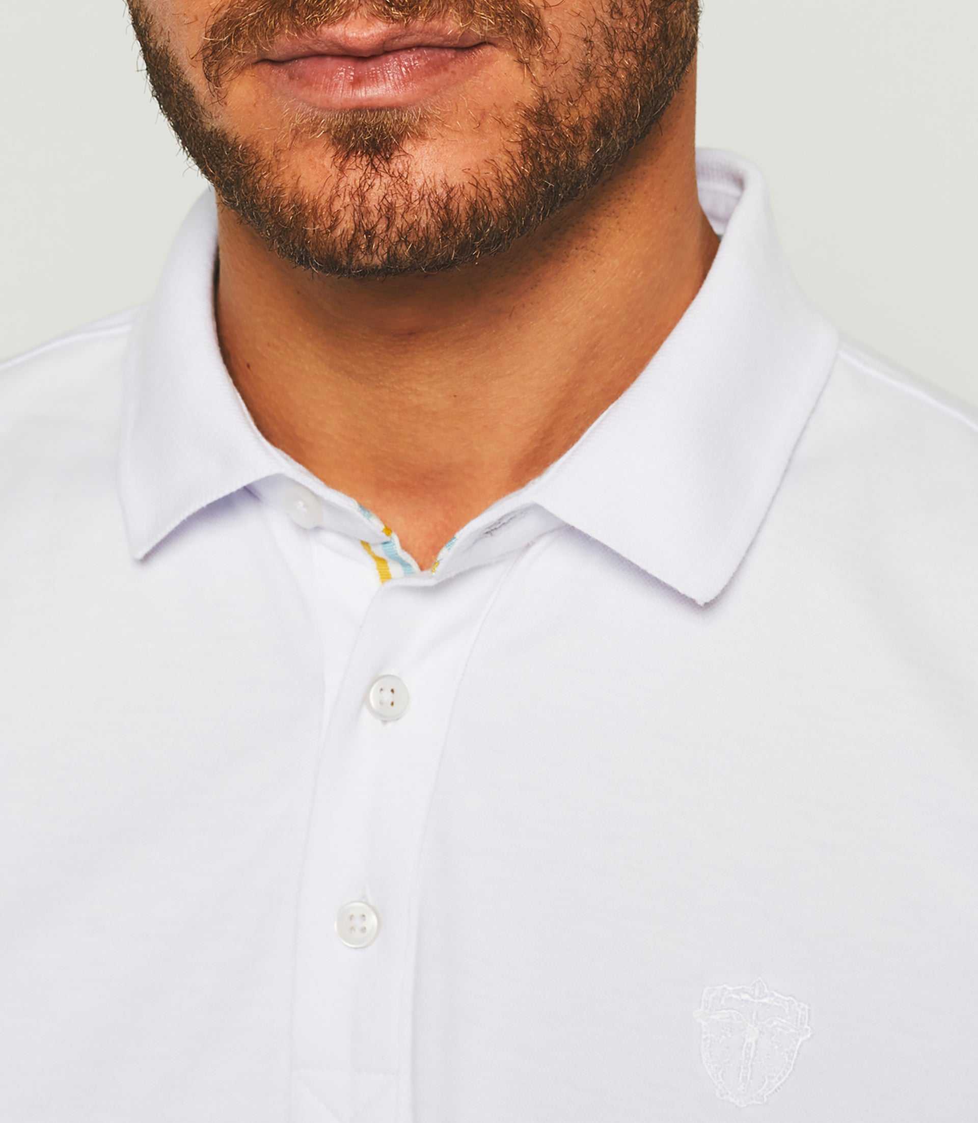 Gregor" short sleeve polo white