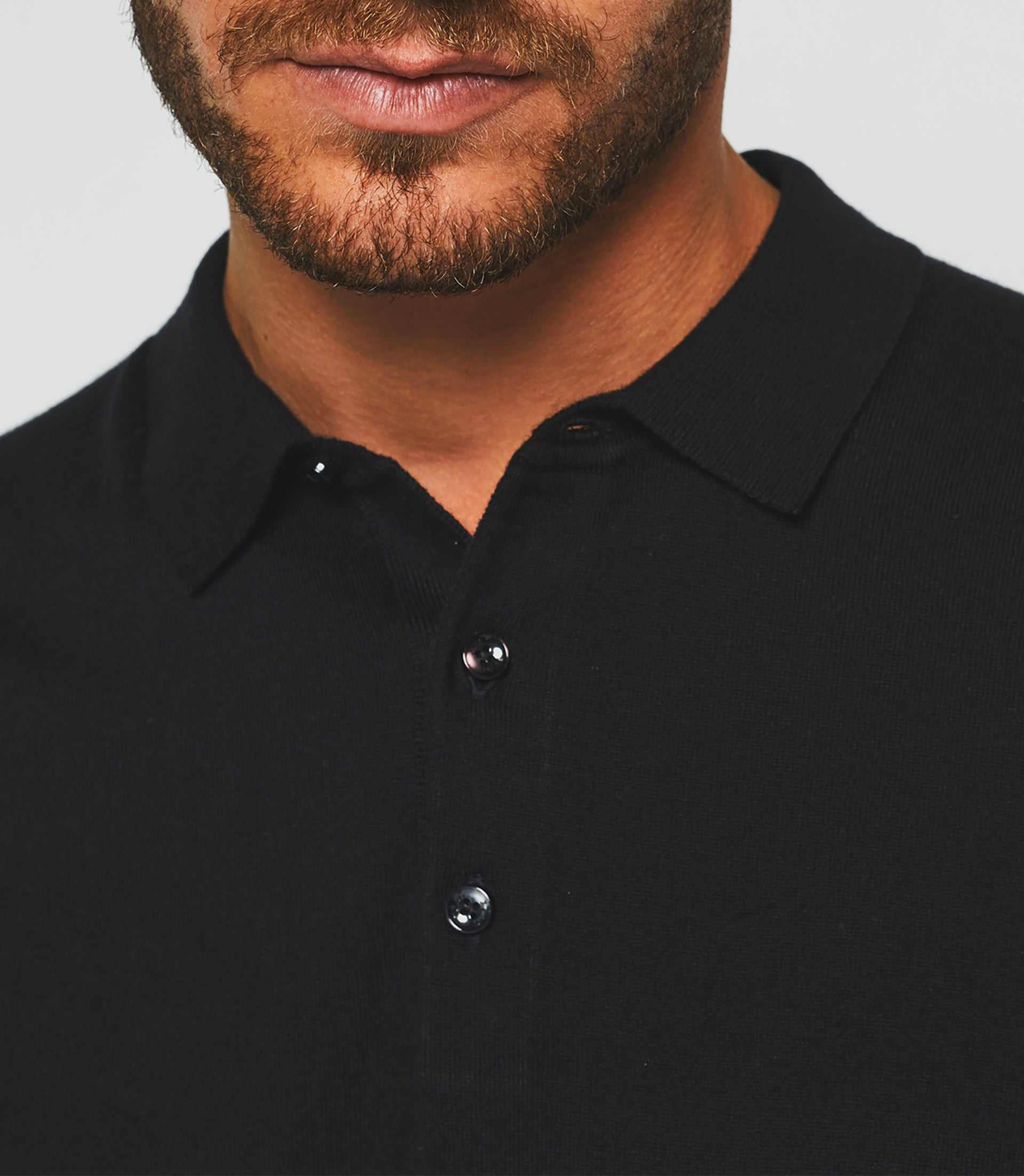 Greg" black short sleeve polo