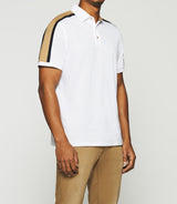 Unifarbenes Polo-Shirt mit kurzen Ärmeln in Weiß und Camel GABIN