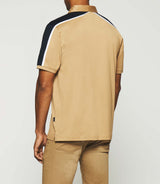 Polo uni manches courtes camel et marine GABIN