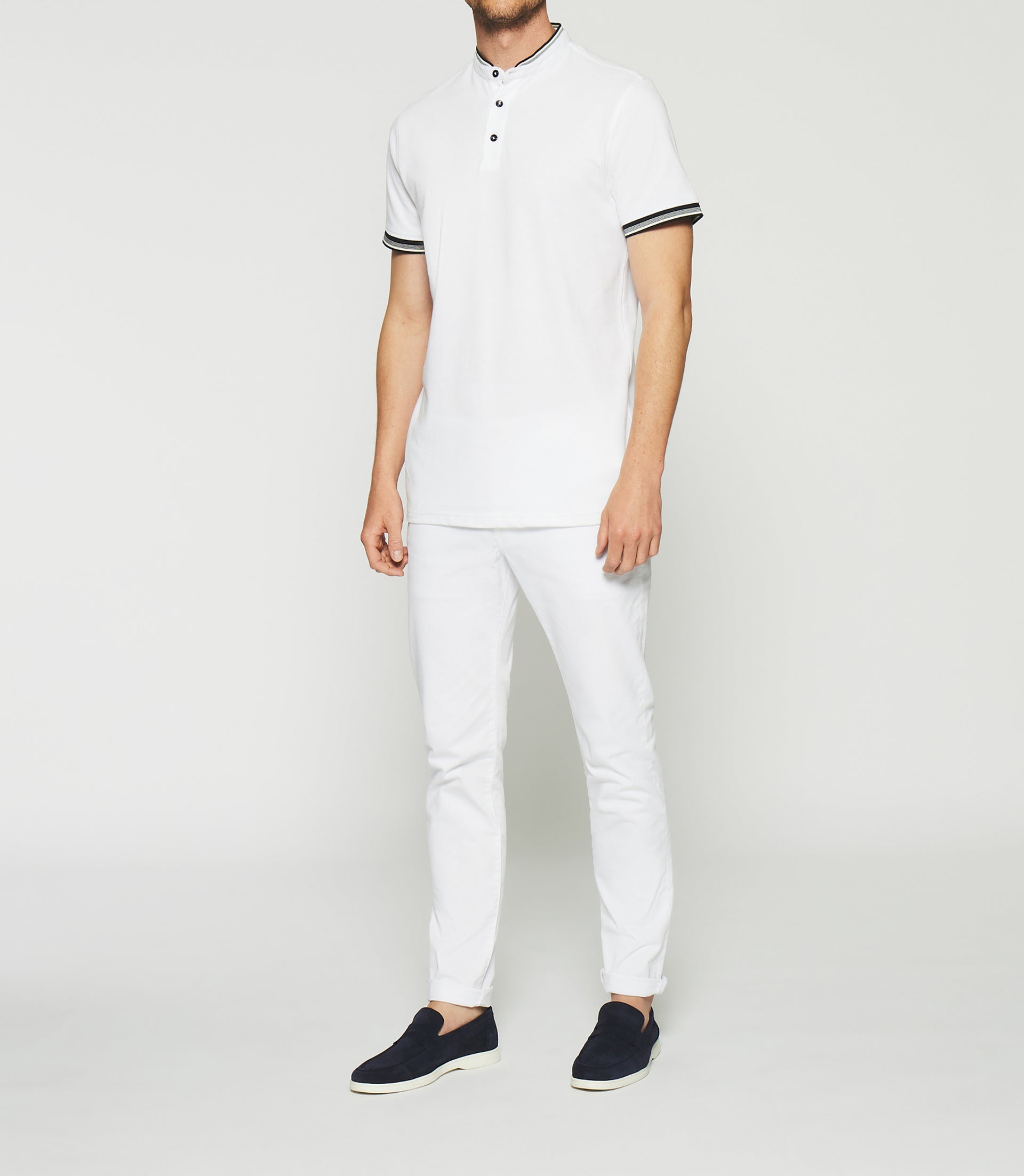 Plain white polo shirt GAEL