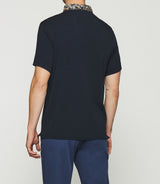 Plain polo with navy embroidery GAETHAN