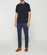 Plain polo with navy embroidery GAETHAN