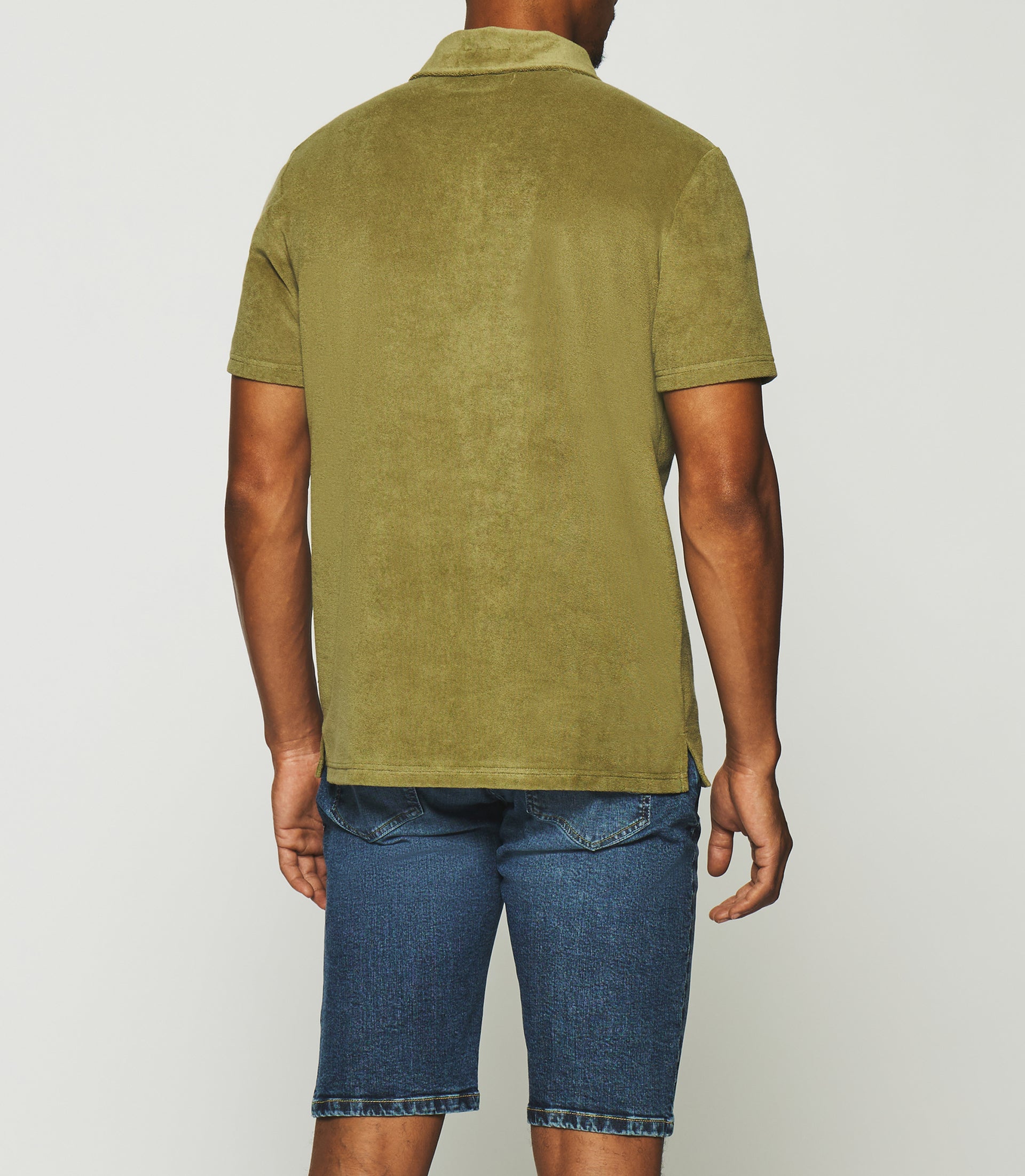 Plain terry cloth polo with khaki pocket GAI