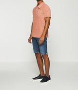 Plain terry cloth polo with pink pocket GAI