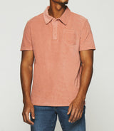 Plain terry cloth polo with pink pocket GAI