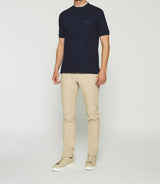 Plain polo shirt with navy mao collar GASPAR