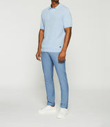 Striped polo shirt in sky and ecru GIANNI